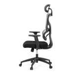 Kancelářská židle, šedá síťovina, černý plast, kolečka na tvrdé podlahy