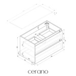 CERANO - Koupelnová skříňka Carole - bílá matná + deska pod umyvadlo z lit. mramoru Elanys - 12 mm - bílá matná - 80x49,2x46 CER-679341
