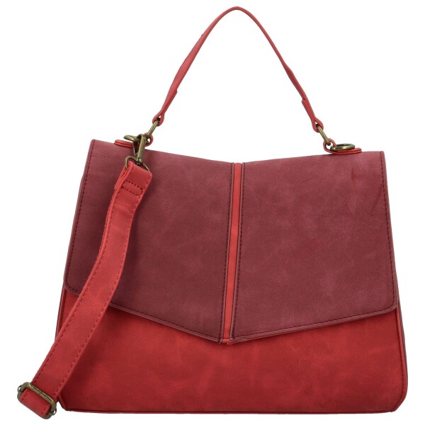 Módní dámská koženková kabelka do ruky Sira, červeno-vínová