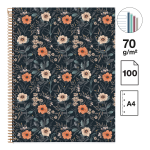 Miquelrius poznámkový blok Botanical Flora NB-4, A4, 70 g, karton, 100 listů, linka, Bloom - 5ks