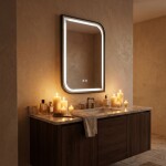 REA - Zrcadlo LED ZONE 70X50 BLACK HOM-00302