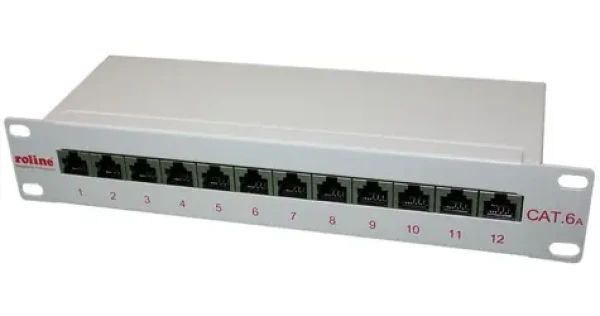 Roline Patch panel 12 portů Cat6a / Patch panel / RJ-45 / 19" / 1U (26.11.0316)