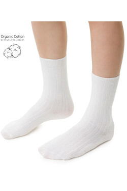 ORGANICKÉ DĚTSKÉ PONOŽKY PRUHOVANÉ 186 BRUSHED WHITE 20-22