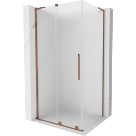 MEXEN/S - Velar L sprchový kout, posuvné dveře 120 x 70, dekor, růžové zlato 871-120-070-33-60