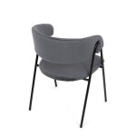 Židle jidelní, šedá látka, černá kovová noha