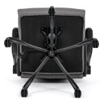 Křeslo kancelářské, šedá ekokůže, kovový kříž, kolečka na tvrdé podlahy