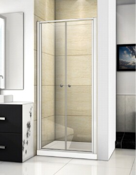 Aquatek - Family B02 CHROM Sprchové dveře do niky dvoukřídlé, 92-96 x 190cm, výplň sklo - grape FAMILYB0295-19