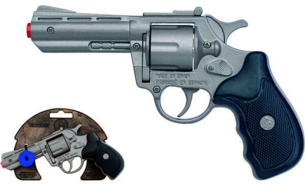 Policejní revolver kovový stříbrný kovový 8 ran