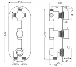 MEXEN - Kai termostatická baterie sprcha/vana 3-output grafit 77603-66