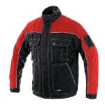 CXS Montérková bunda ORION OTAKAR pánská, reflexní doplňky,100% polyester,černo/červená 62 červeno-černá