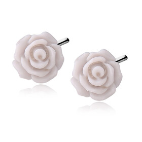 LUNICA Stříbrné náušnice ŠEDÝ KVĚT 0039 Ag 925; ≤0,6 g.