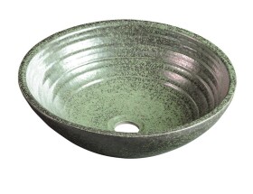 SAPHO - ATTILA keramické umyvadlo, průměr 43cm, zelená měď DK006