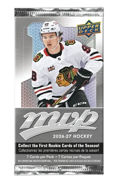 Hokejové karty NHL 2026-27 Upper Deck MVP Hockey Gravity Retail Balíček