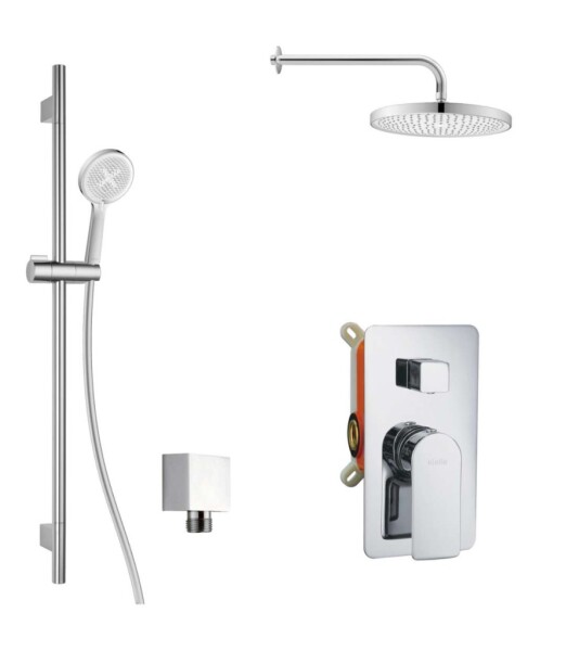 Kielle - Vega Sprchový set s baterií pod omítku, pro 2 spotřebiče, s příslušenstvím EcoSpare a tělesem, chrom 20618SP50