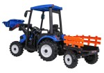 Mamido Dětský elektrický traktor MEGA D68 24V s přívěsem modrý