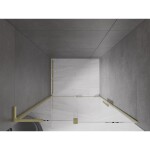 MEXEN/S - Velar L posuvné sprchové dveře 120, transparent, zlatá kartáčovaná 871-120-003-01-55