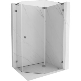 MEXEN/S - Lunar L sprchový kout pětiboký křídlový pravá 80 x 90, transparent, grafit metal 831L-080P-090L-95-00-P