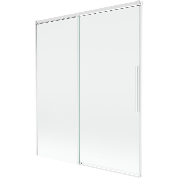 MEXEN/S - Rox vanová zástěna 2-křídlová posuvná 140 x 150, transparent, bílá 8C9-140-001-20-00
