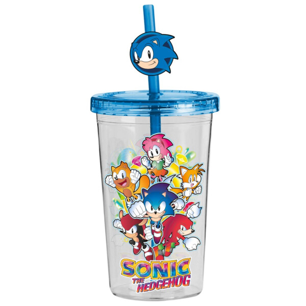 Sonic plastový hrnek s brčkem - Pyramid