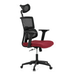 Kancelářská židle, potah bordó látka a černá síťovina MESH, houpací mech.
