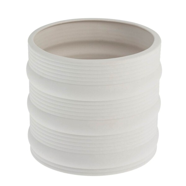 Storefactory Keramický obal na květináč Arby White, bílá barva, keramika