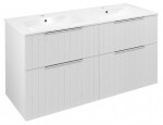 SAPHO - CIRASA umyvadlová skříňka s dvojumyvadlem 121x66x46cm, bílá mat strip CR121-3131S-21