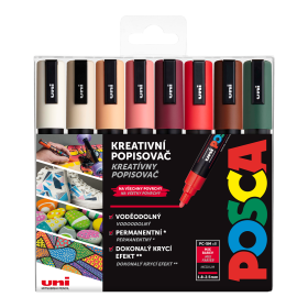 Posca sada popisovačů PC-5M, AUTUMN, 1,8 - 2,5 mm, mix zemitých tónů (8 ks)