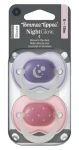 TOMMEE TIPPEE Dudlík Night dívčí 6-18 m / silikonový / svítí ve tmě / 2 ks