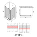 CERANO - Sprchový kout Antelo L/P - 6 mm - černá matná, transparentní sklo - 80x70x190 - otočný CER-8050BD7501