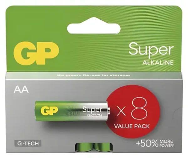 GP Super AA (LR6) / Baterie / Alkalická / 1,5 V / 8 ks (1013228001)
