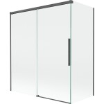 MEXEN/S - Rox vanová zástěna 2-křídlová posuvná 140 + 70 x 150, transparent, grafit kartáčovaná 8C9-140-070-66-00