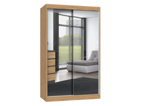 FRONTI Šatní skříň IGA 120 se zrcadly dub artisan 13358