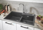 GROHE - Dřezy Kompozitní dřez K500 s automatickým odtokem, 860x500 mm, granitová šedá 31649AT0