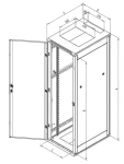 Triton dveře pro 19" rozvaděč 15U/400mm / Dveře pro rozvaděč / odnímatelné boční kryty / zinek (RAC-DX-A11-X1)