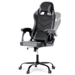 Herní křeslo, houpací mechanismus, šedá ekokůže, KA-L626 GREY