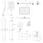 Kielle - Vega Sprchový set s baterií pod omítku, pro 2 spotřebiče, s příslušenstvím a tělesem, matná černá 20618SP14