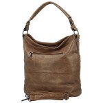 Trendy dámská koženková kabelka na rameno Sandipa, tmavě béžová