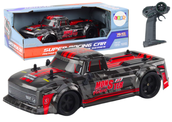 Mamido Dálkově ovládané auto Pick-Up RC 1:18 gumové pneumatiky červené