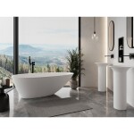 MEXEN - Milano volně stojící vana litý mramor 150 x 82, bílá mat 57301508500