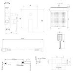 SAPHO - GINKO podomítkový sprchový set s pákovou baterií, 2 výstupy, černá mat 1101-42B-01