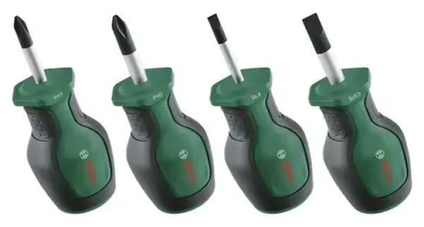 Bosch DIY Stubby / Sada šroubováků / 4 ks / SL4, SL6,5, PH1, PH2 / ocel S2 (1600A032UJ)