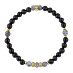 Korálkový náramek Luca - 6 mm Onyx, šedý Jaspis, Šedá 21 cm