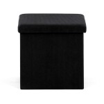 Taburet s úložným prostorem, černá manšestrová látka