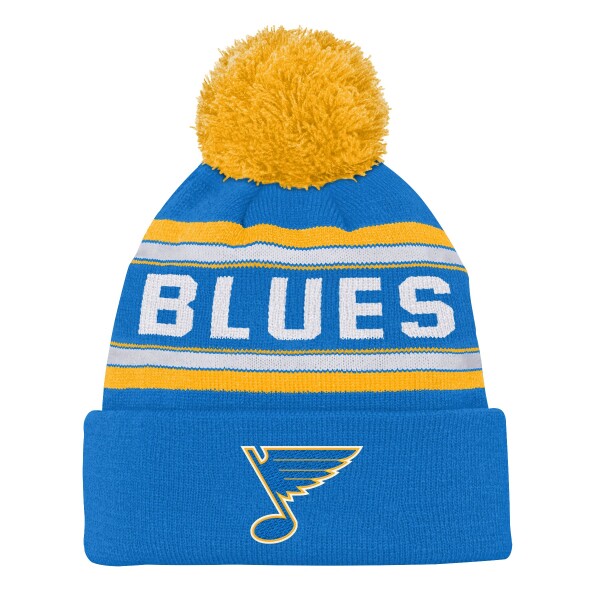 Outerstuff Dětská zimní čepice St. Louis Blues NHL 3Rd Jersey Jacquard Cuff Pom