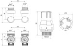 MEXEN/S - G02 středová termostatická souprava pro radiátor DN50, úhlová 1/2"x3/4", nikl W911-012-928-01