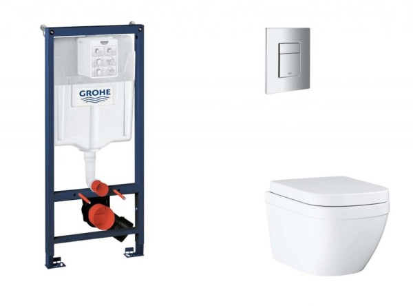 GROHE - Rapid SL Set předstěnové instalace, klozetu, sedátka SoftClose a tlačítka Skate Cosmopolitan, Triple Vortex, chrom SANI11BB2116