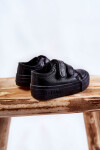Dětské kožené tenisky na suchý zip BIG STAR KK374054 Černá 30