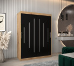 Šatní skříň Abi Y0 Barva korpusu: Dub artisan, Rozměry: 120 cm, Dveře: Černá