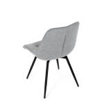 Židle jídelní, šedá látka, černý kov, otočný mechanismus 90°/90° (L/P) - funkce reset
