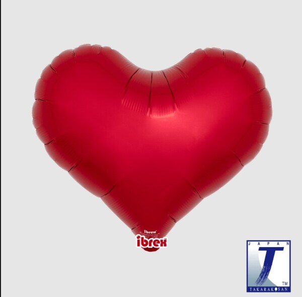 Balónek srdce červené metalické 45 cm Balónek srdce červené metalické 45 cm
